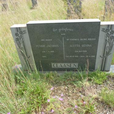 CLAASEN Petrus Jacobus 1896- &amp; Aletta Gesina SAAYMAN 1900-1968
