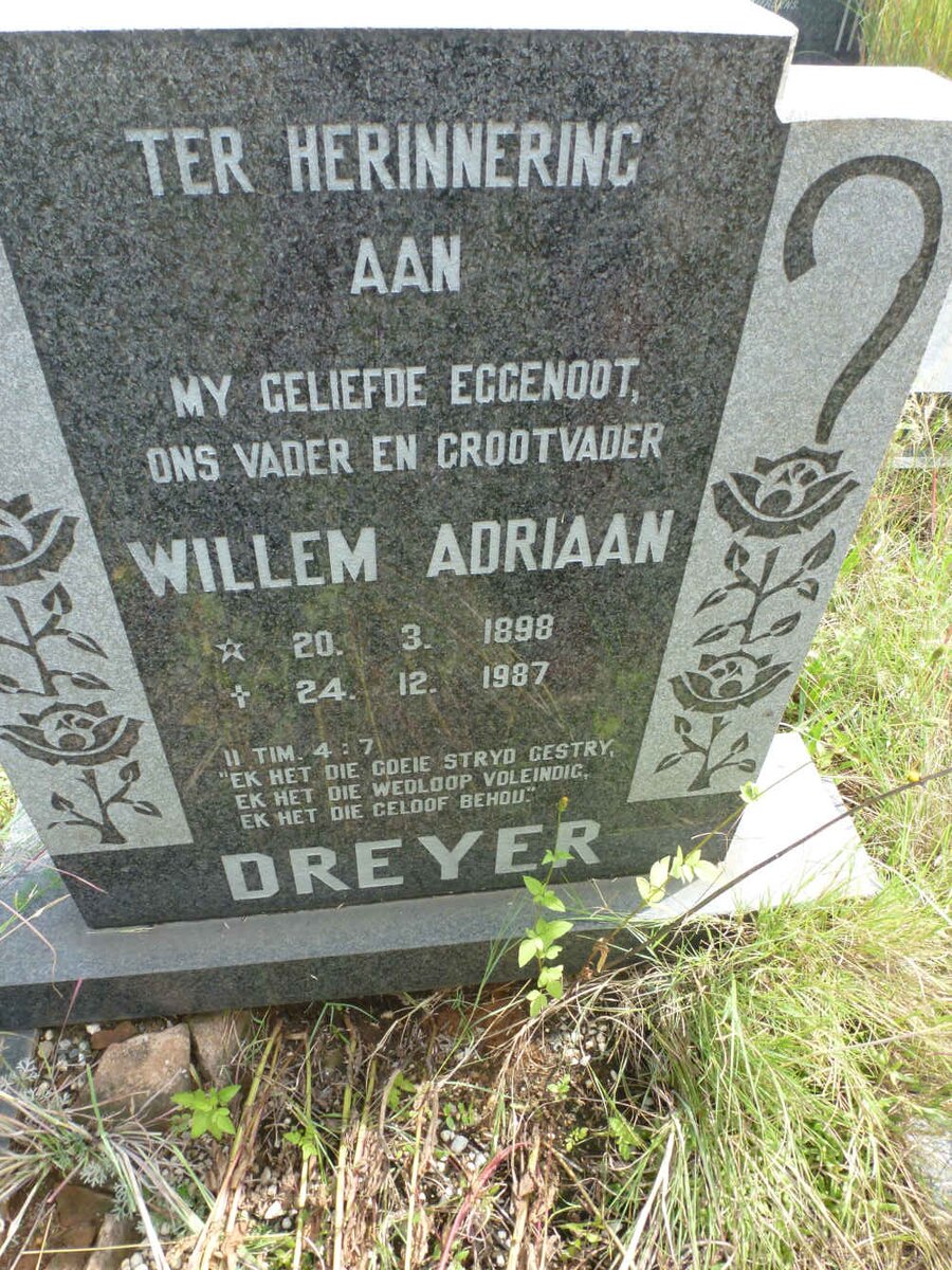 DREYER Willem Adriaan 1898-1987
