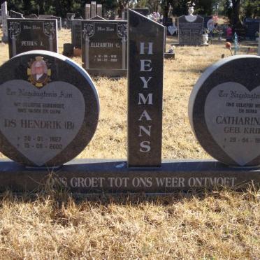 HEYMANS Hendrik B. 1927-2002 &amp; Catharina R. KRIEL 1934-