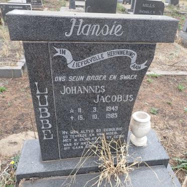 LUBBE Johannes Jacobus 1949-1985