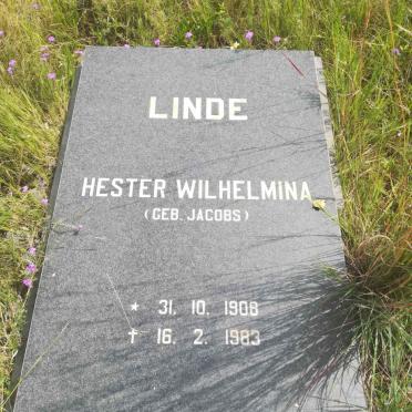 LINDE Hester Wilhelmina nee JACOBS 1908-1983
