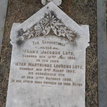 LOTZ Frans Jacobus 1851-1900 :: LOTZ Pieter Marthinus Lourens 1882-1900