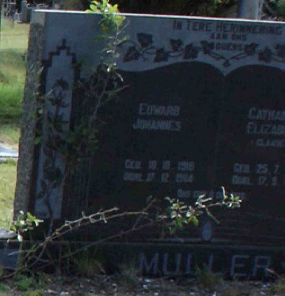 MULLER Edward Johannes 1916-1964 &amp; Catharina Elizabeth CLAASSEN