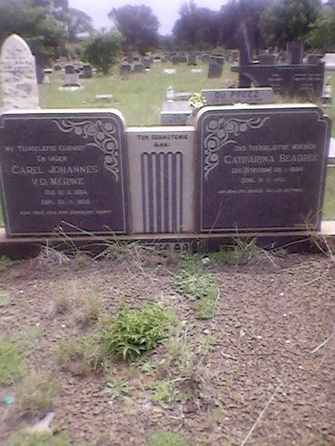 MERWE Carel Johannes, van der &amp; Catharina Beadrik nee STRYDOM