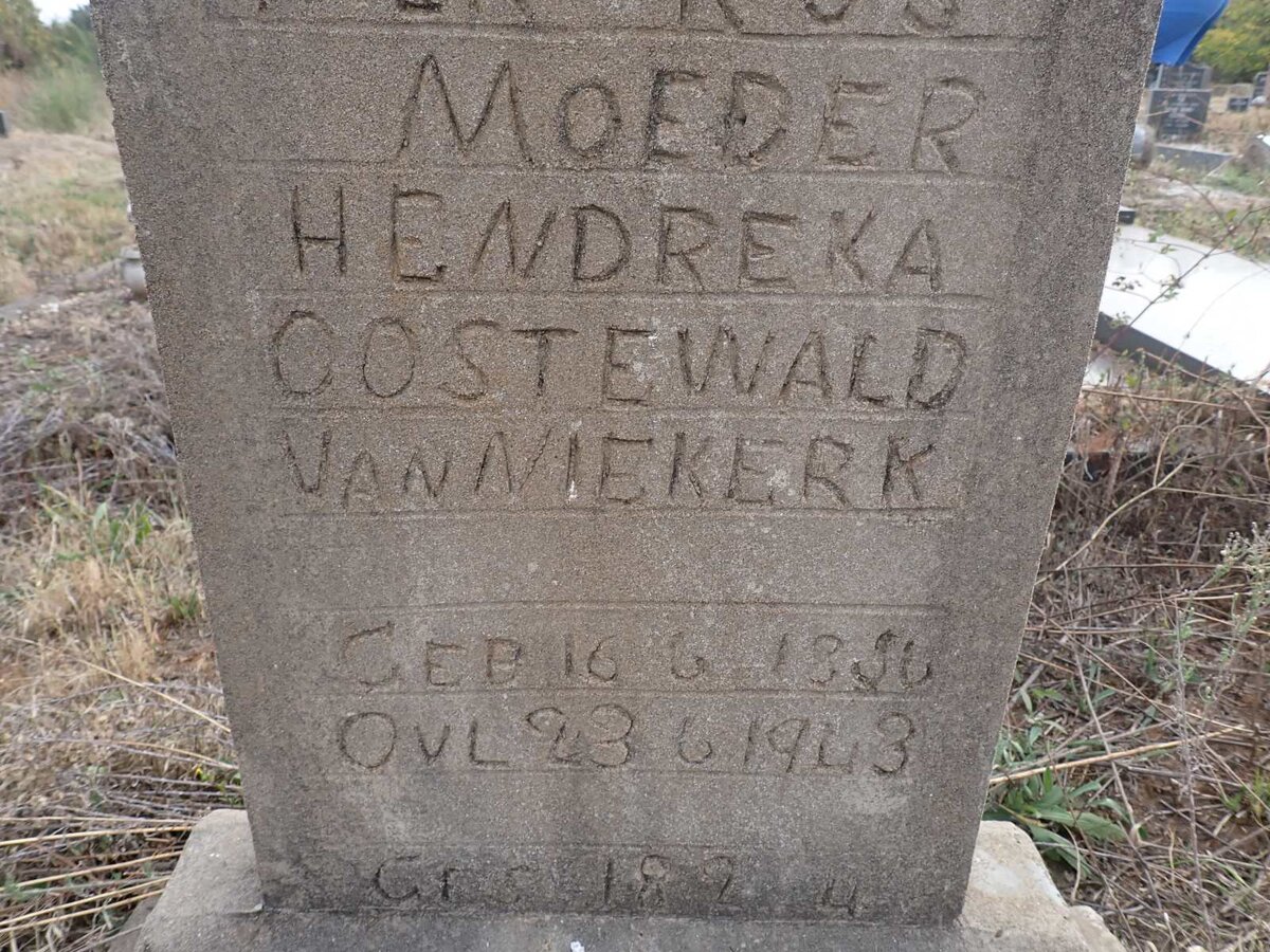 NIEKERK Hendreka Oostewald, van 1830-1943