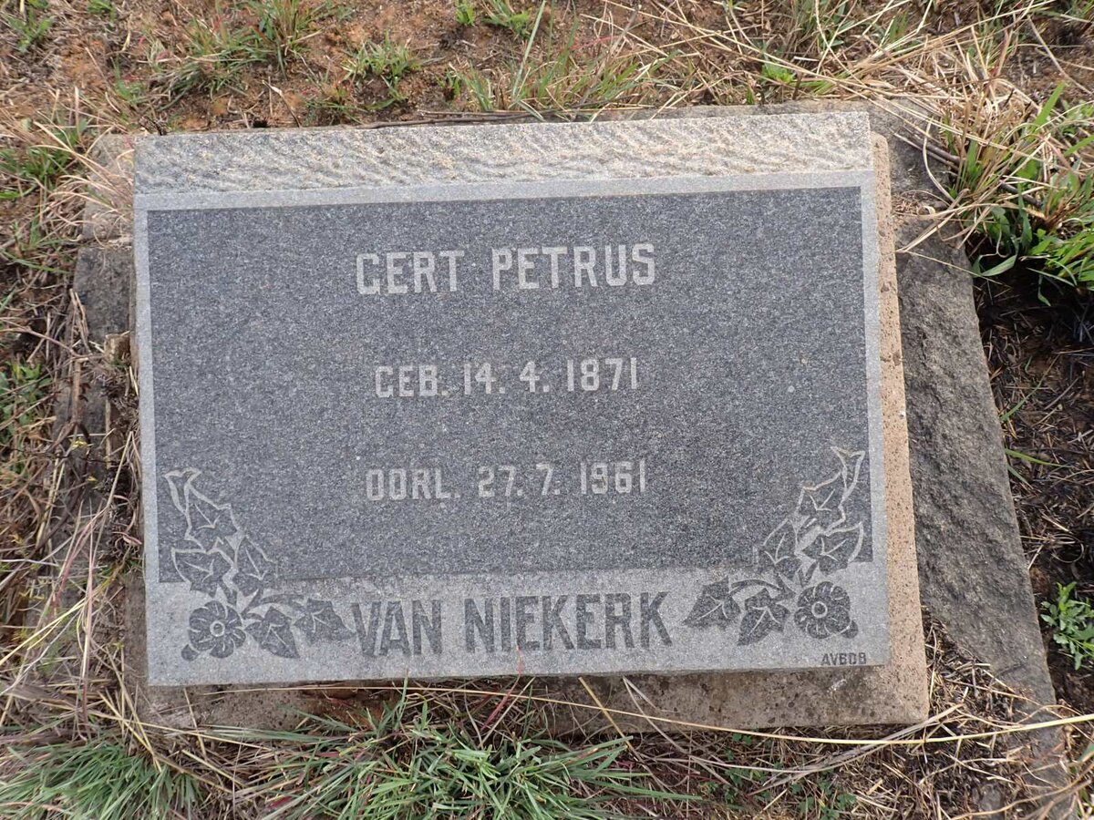 NIEKERK Gert Petrus, van 1871-1961