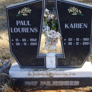 PLESSIS Paul Lourens, du 1952-2001 &amp; Karien 1961-2001