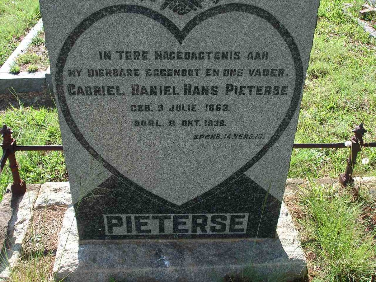PIETERSE Gabriel Daniel Hans 1863-1938