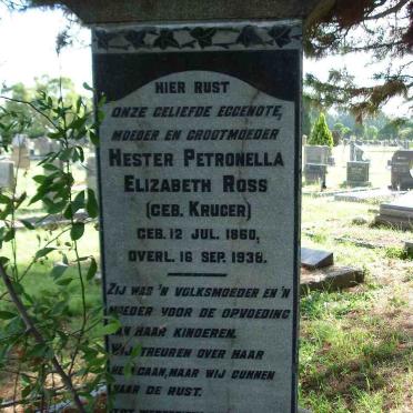 ROSS Hester Petronella Elizabeth nee KRUGER 1860-1938