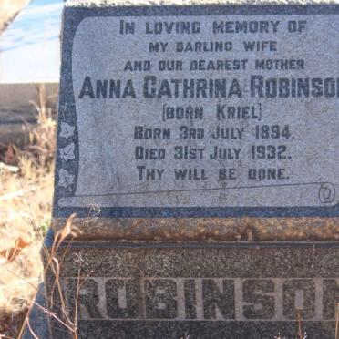 ROBINSON Anna Cathrina nee KRIEL 1894-1932