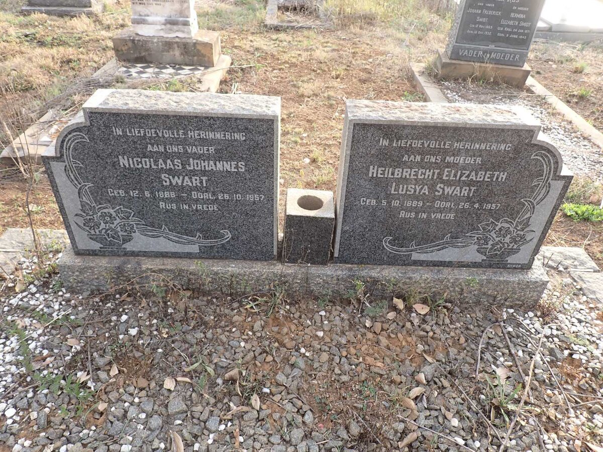 SWART Nicolaas Johannes 1886-1957 & Heilbrecht Elizabeth Lusya 1989-1957