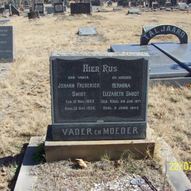 SMIDT Johann Frederick 1869-1932 &amp; Hermina Elizabeth KRIEL 1871-1943