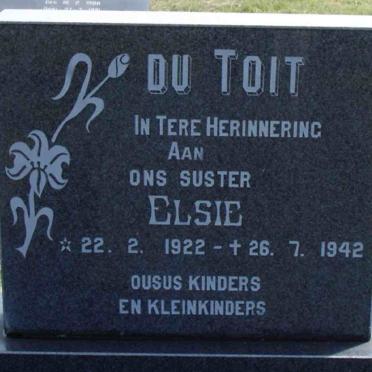 TOIT Elsie, du 1922-1942