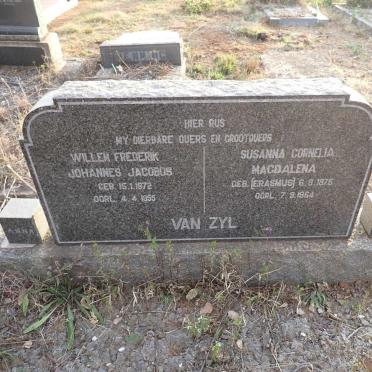 ZYL Willem Frederik Johannes Jacobus, van 1872-1955 & Susanna Cornelia Magdalena ERASMUS 1875-1964