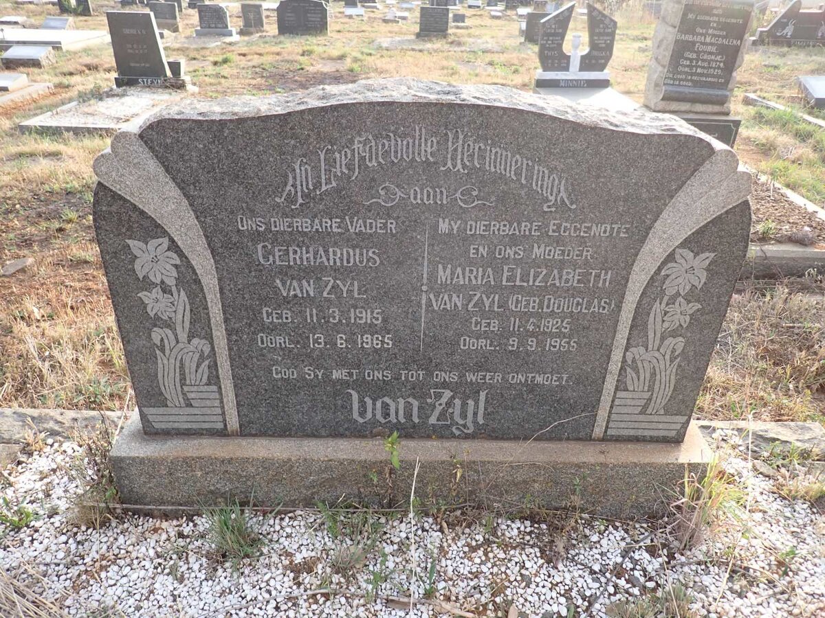 ZYL Gerhardus, van 1915-1965 & Maria Elizabeth DOUGLAS 1925-1955