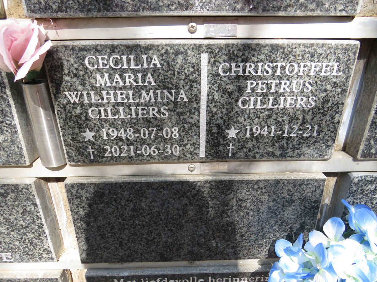 CILLIERS Christoffel Petrus 1941- &amp; Cecilia Maria Wilhelmina 1948-2021