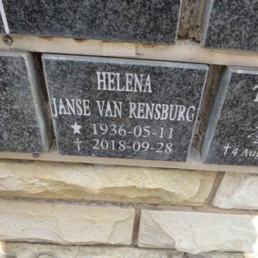 RENSBURG Helena, Janse van 1936-2018
