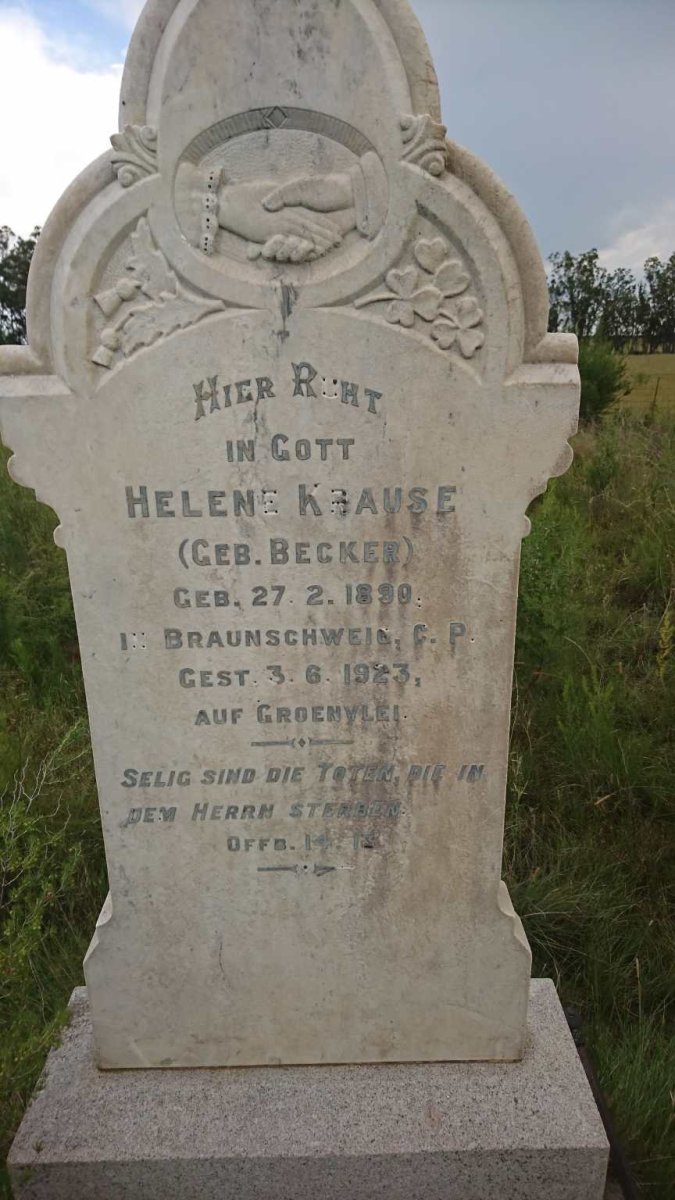 KRAUSE Helene nee BECKER 1890-1923