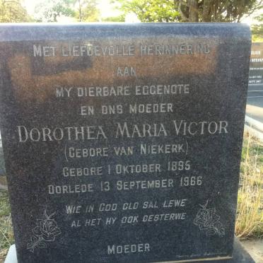 VICTOR Dorothea Maria nee VAN NIEKERK 1895-1966