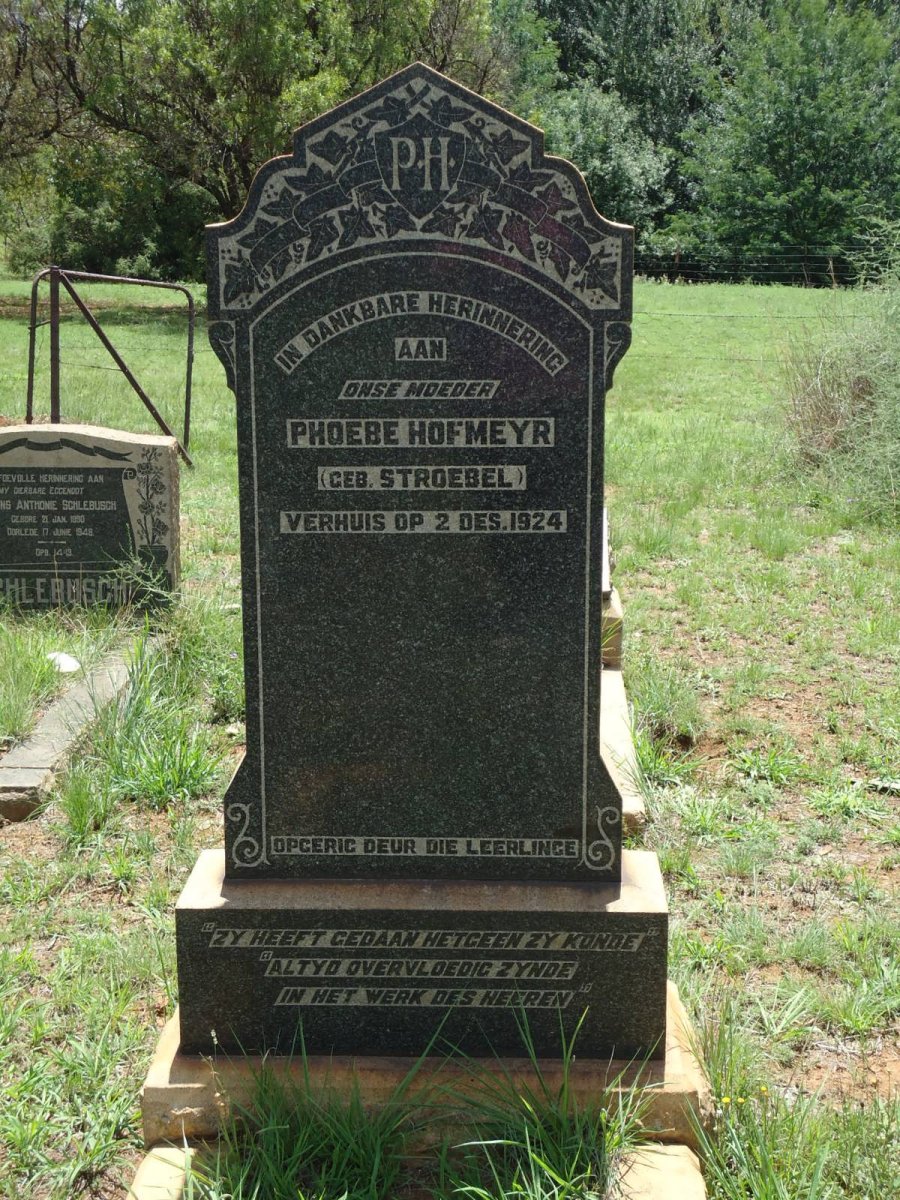HOFMEYR Phoebe nee STROEBEL -1924