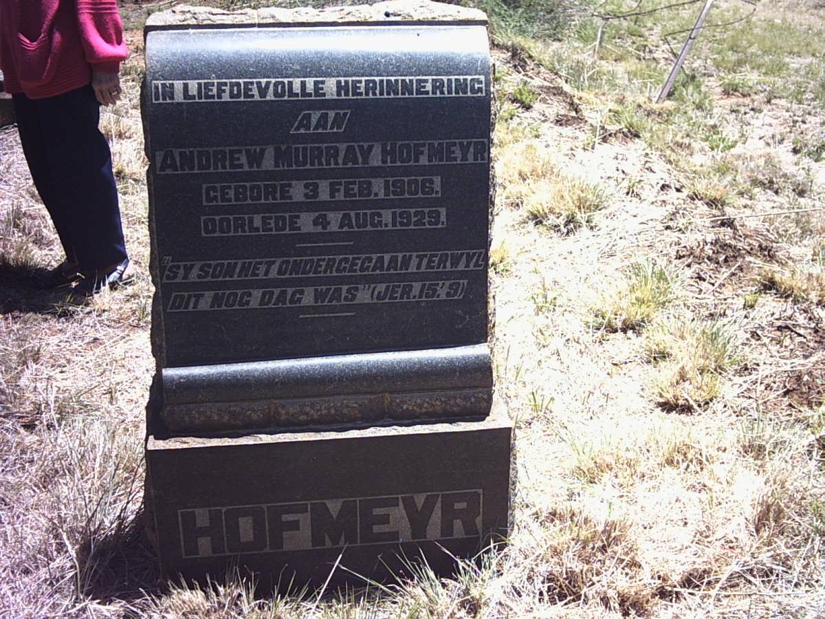 HOFMEYR Andrew Murray 1906-1929