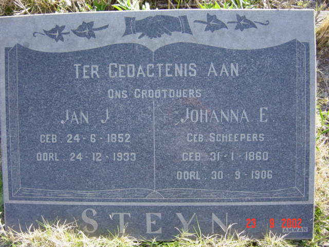 STEYN Jan J. 1852-1933 &amp; Johanna E. SCHEEPERS 1860-1906