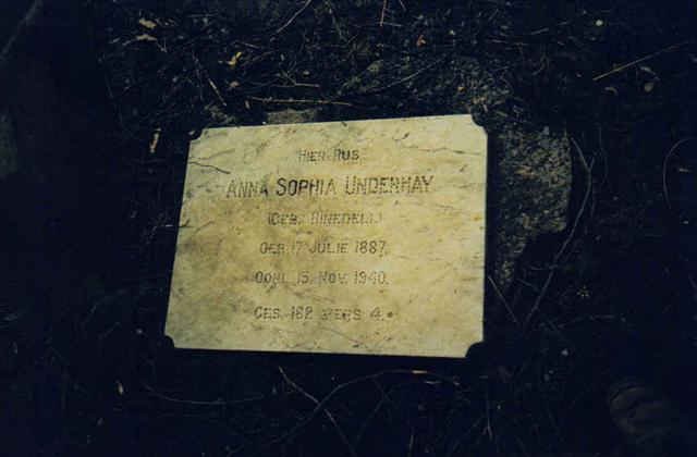 UNDERHAY Anna Sophia nee BINEDELL 1887-1940