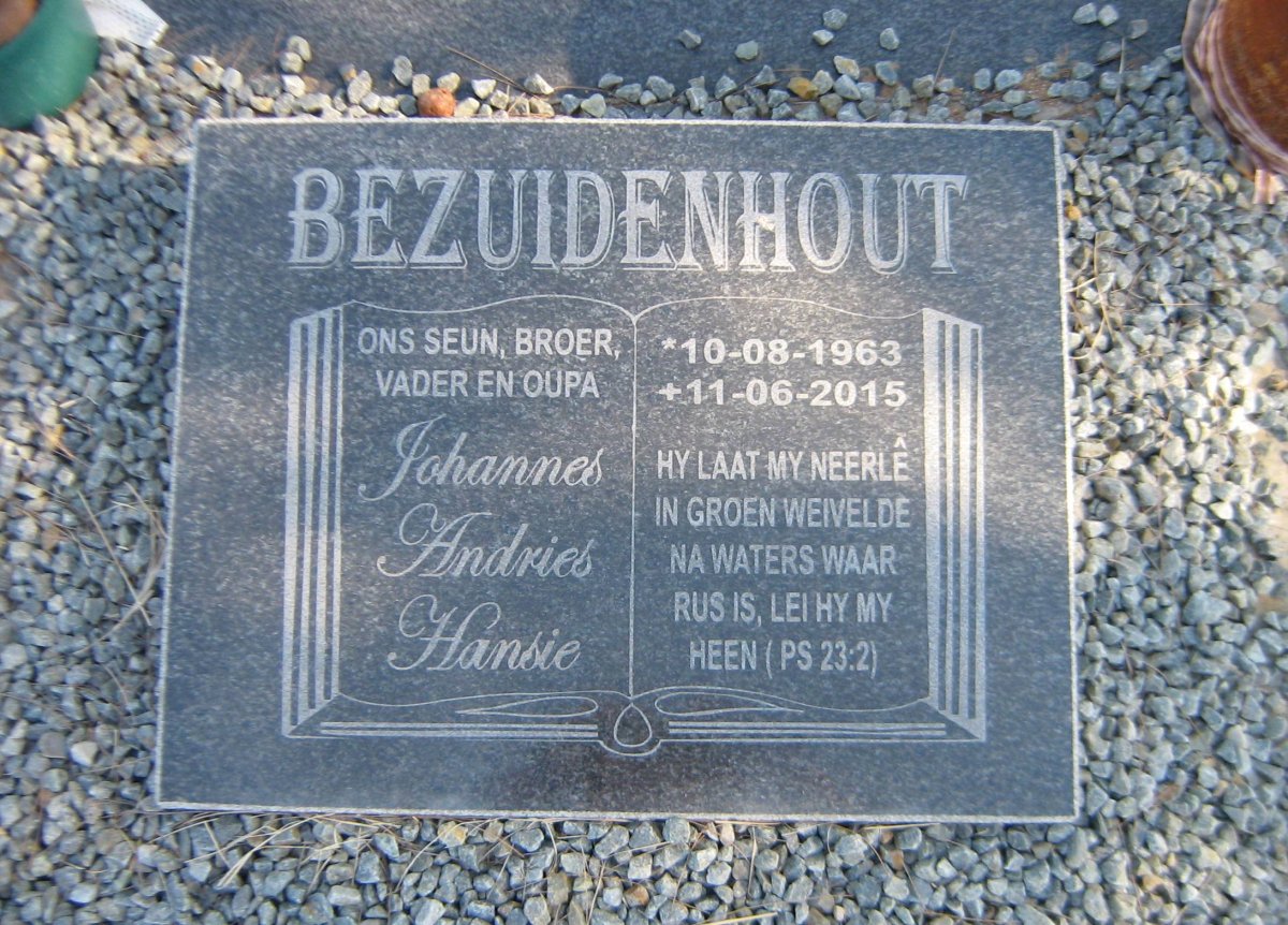 BEZUIDENHOUT Johannes Andries 1963-2015