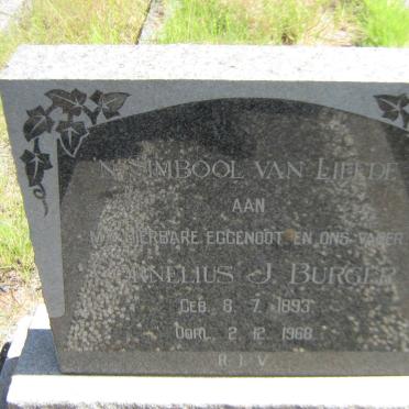 BURGER Cornelius J. 1893-1968