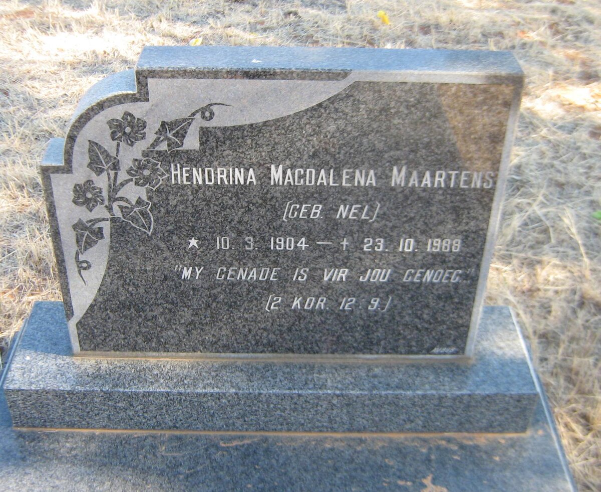 MAARTENS Hendrina Magdalena nee NEL 1904-1988