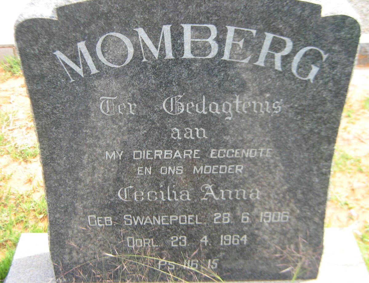 MOMBERG Cecilia Anna nee SWANEPOEL 1906-1964