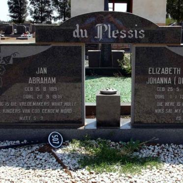 PLESSIS Jan Abraham, du 1897-1978 &amp; Elizabeth Maria Johanna DU TOIT 1902-1981