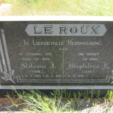ROUX Stefanus J., le 1925-1995 &amp; Magdalena E. 1932 -