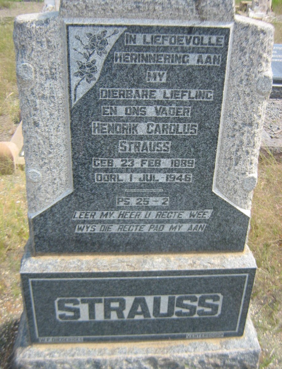 STRAUSS Hendrik Carolus 1889-1946