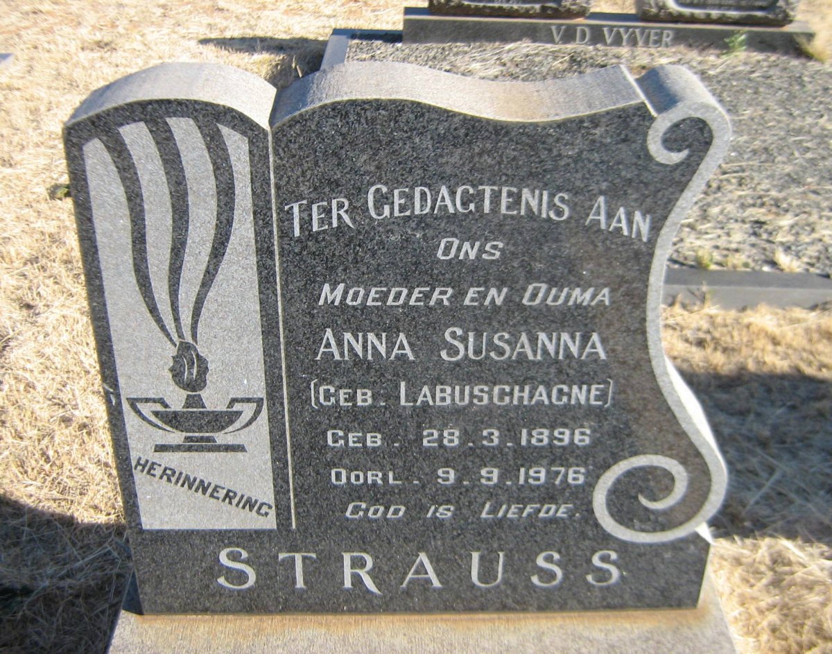 STRAUSS Anna Susanna nee LABUSCHAGNE 1896-1976