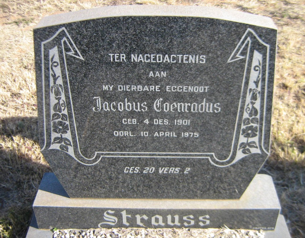 STRAUSS Jacobus Coenradus 1901-1975