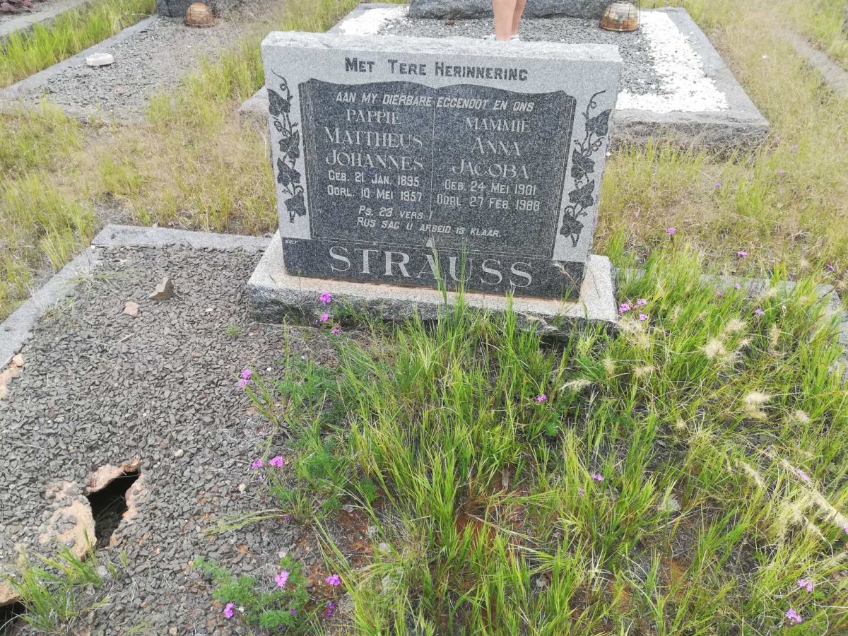 STRAUSS Mattheus Johannes 1895-1957 &amp; Anna Jacoba 1901-1988