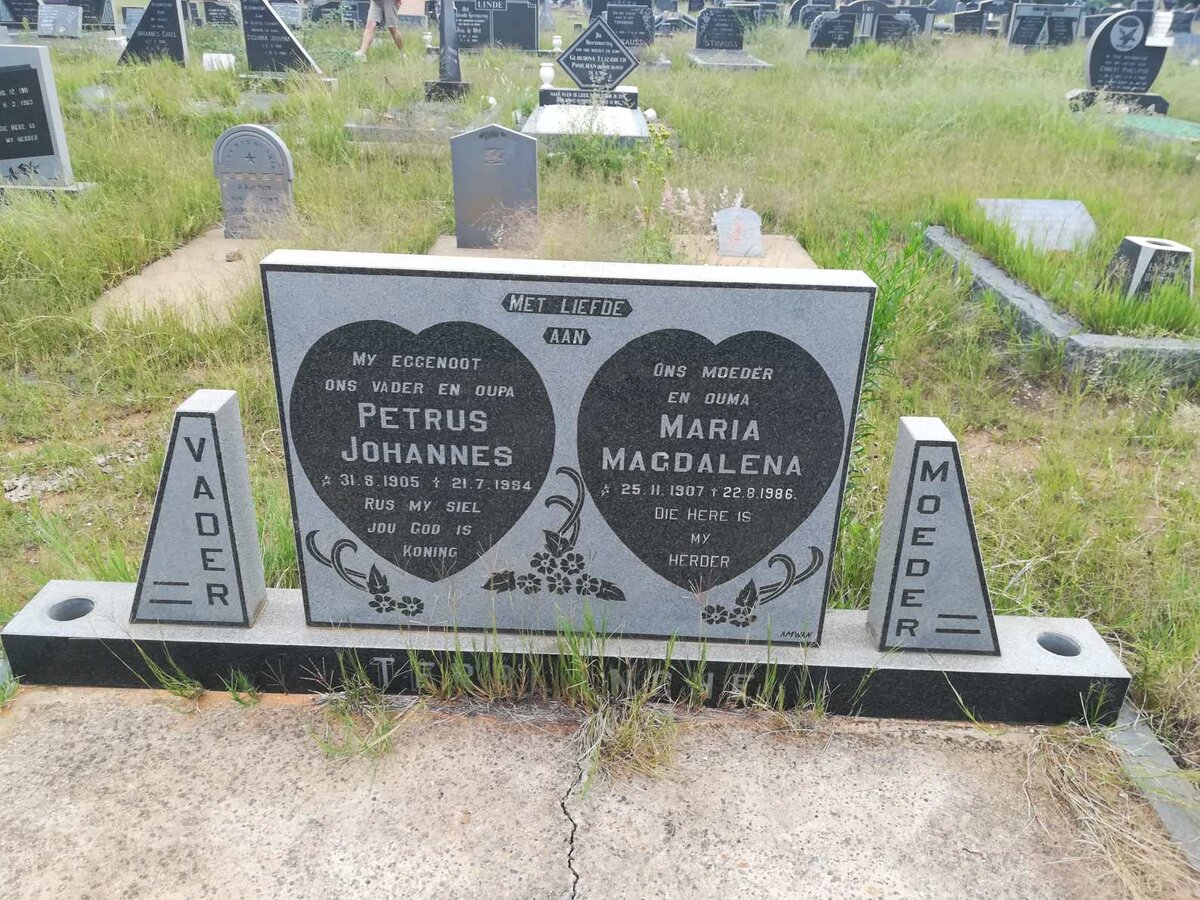 TERBLANCHE Petrus Johannes 1905-1984 &amp; Maria Magdalena 1907-1986