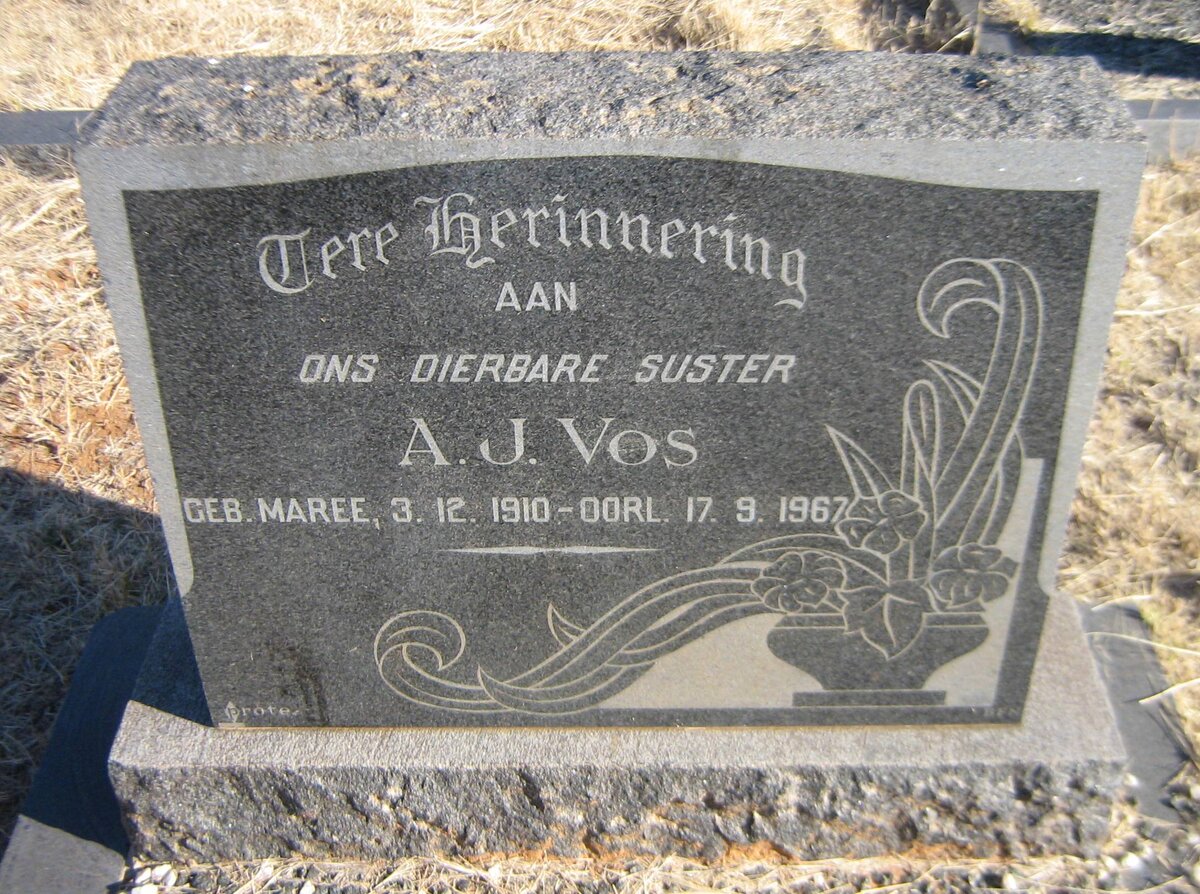 VOS A.J. nee MAREE 1910-1967