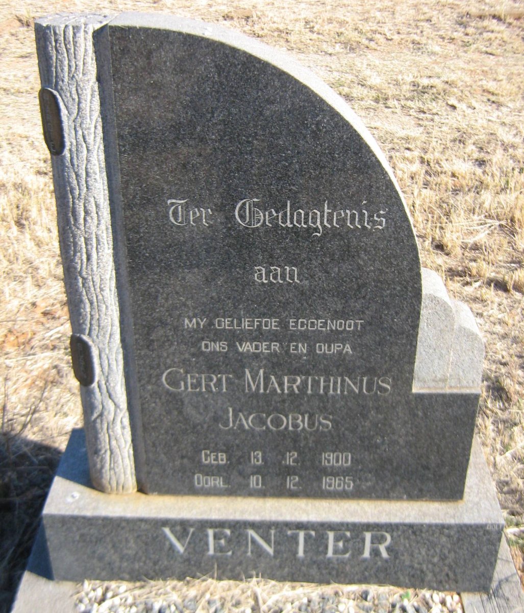 VENTER Gert Marthinus Jacobus 1900-1965