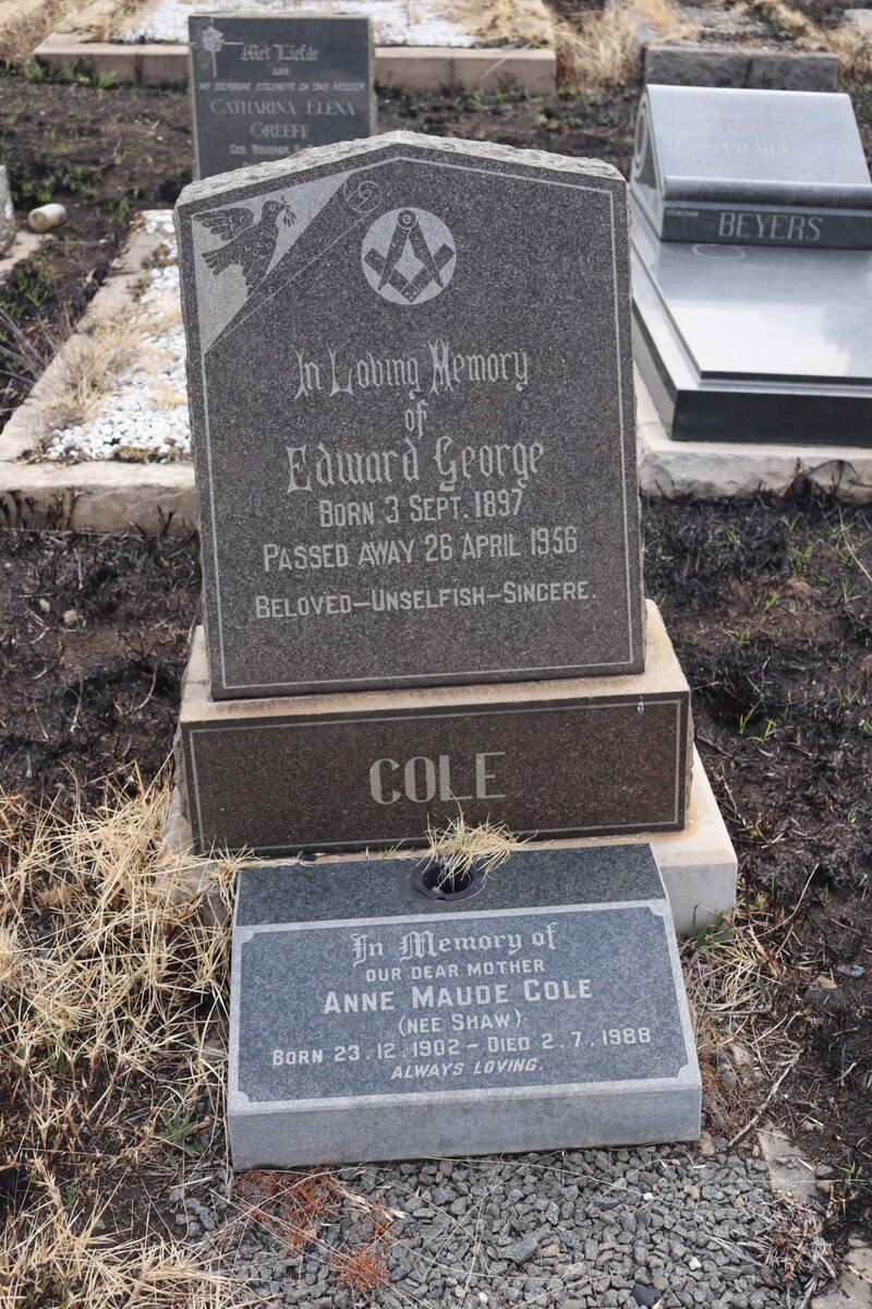 COLE Edward George 1897-1956 &amp; Anne Maude SHAW 1902-1988