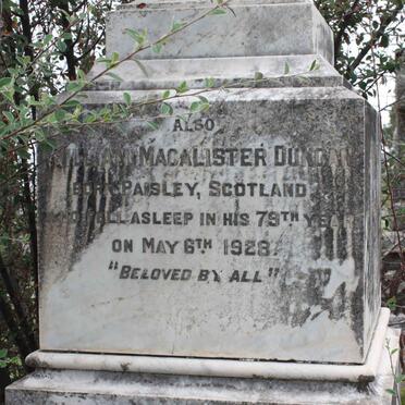 DUNCAN William Macalister -1928