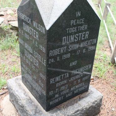 DUNSTER Robert Shaw Wheaton 1918-1998 &amp; Reinetta Theunissen JOUBERT 1913-1997