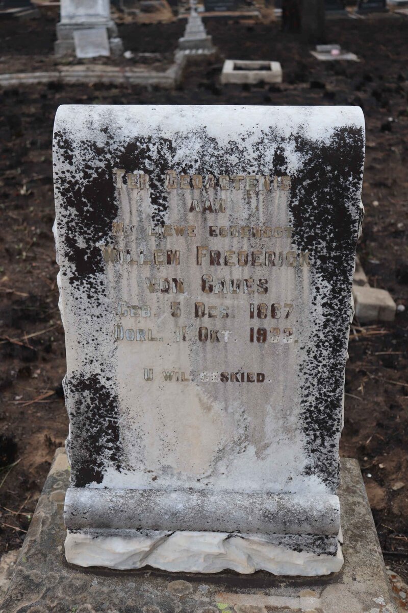 GAUES Willem Frederick, von 1867-1933