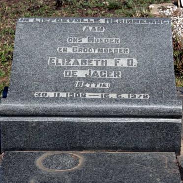 JAGER Elizabeth F.O., de 1908-1978