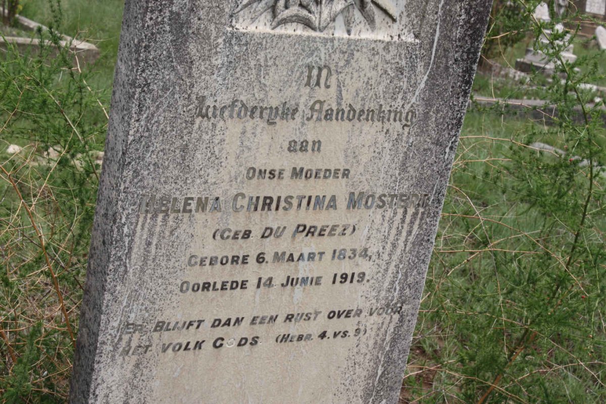 MOSTERT Helena Christina nee DU PREEZ 1834-1919
