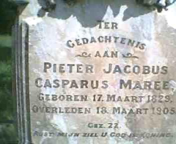 MAREE Pieter Jacobus Casparus 1829-1905