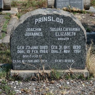 PRINSLOO Joachim Johannes 1889-1964 &amp; Susara Catharina Elizabeth BRUWER 1890-1961