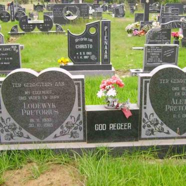 PRETORIUS Lodewyk 1933-1985 &amp; Aletta 1939-