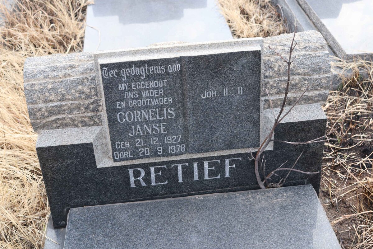 RETIEF Cornelis Janse 1927-1978